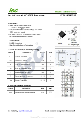 IXTA240N055T Datasheet PDF Inchange Semiconductor