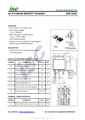 2SK1254S Datasheet PDF Inchange Semiconductor