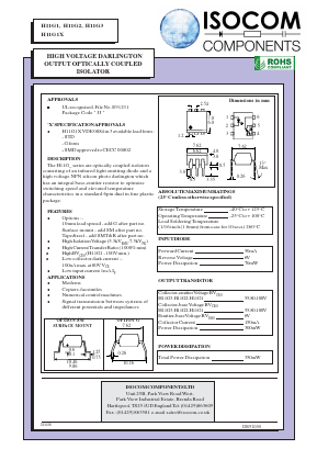 H11G3 Datasheet PDF Isocom 