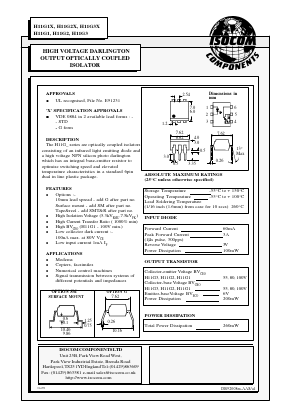 H11G1 Datasheet PDF Isocom 