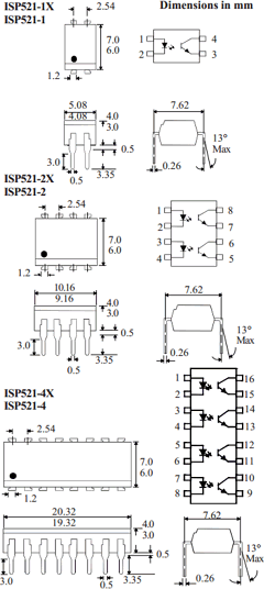 ISP521-1 Datasheet PDF Isocom 