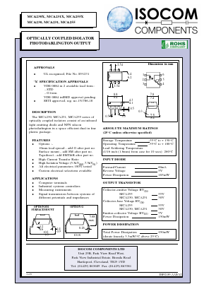 MCA230 Datasheet PDF Isocom 