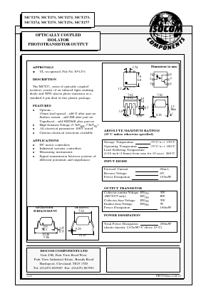 MCT272 Datasheet PDF Isocom 