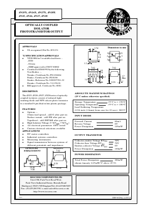 4N28 Datasheet PDF Isocom 