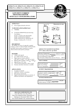 SFH617G-1X Datasheet PDF Isocom 