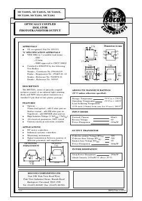 MCT2202X Datasheet PDF Isocom 