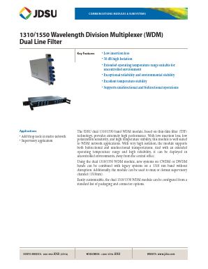 WDM-D13150001 Datasheet PDF JDS Uniphase Corporation