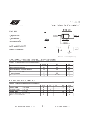 1SS400 Datasheet PDF Jinan Jing Heng Electronics Co., Ltd.