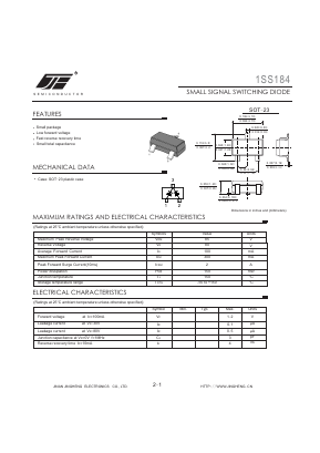 1SS184 Datasheet PDF Jinan Jing Heng Electronics Co., Ltd.
