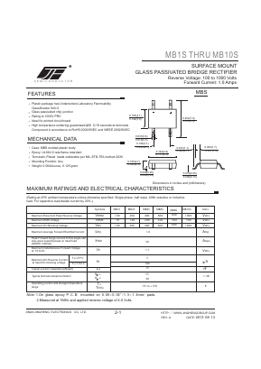 MB4S Datasheet PDF Jinan Jing Heng Electronics Co., Ltd.