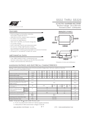 SS33 Datasheet PDF Jinan Jing Heng Electronics Co., Ltd.