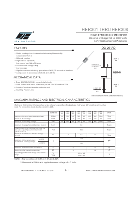 HER301 Datasheet PDF Jinan Jing Heng Electronics Co., Ltd.
