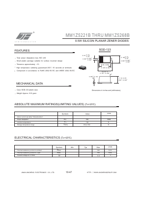 MM1Z5260B Datasheet PDF Jinan Jing Heng Electronics Co., Ltd.