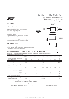 SS510BT Datasheet PDF Jinan Jing Heng Electronics Co., Ltd.