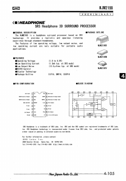 NJM2190B Datasheet PDF Japan Radio Corporation 