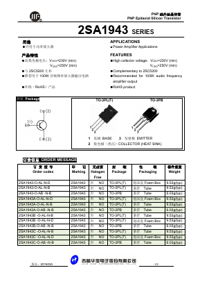 2SA1943B-O-AL-N-B Datasheet PDF JILIN SINO-MICROELECTRONICS CO., LTD.