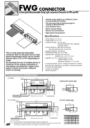 FWGP-51-F-Z-1 Datasheet PDF JST Mfg. Co., Ltd.