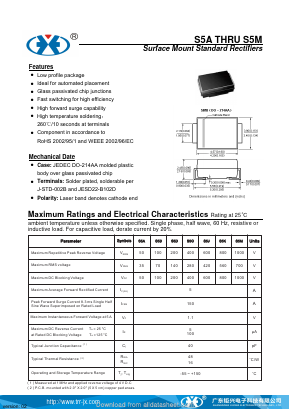 S5A Datasheet PDF Guangzhou Juxing Electronic Co., Ltd.