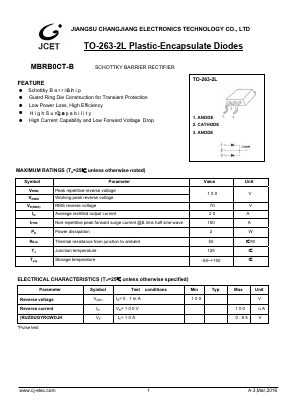 MBRB0CT-B Datasheet PDF Jiangsu Changjiang Electronics Technology Co., Ltd