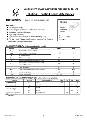 MBRB20150CT Datasheet PDF Jiangsu Changjiang Electronics Technology Co., Ltd