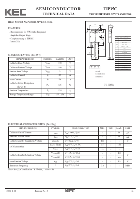 TIP35C Datasheet PDF KEC