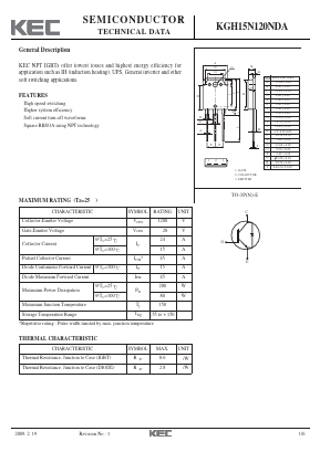 KGH15N120NDA Datasheet PDF KEC