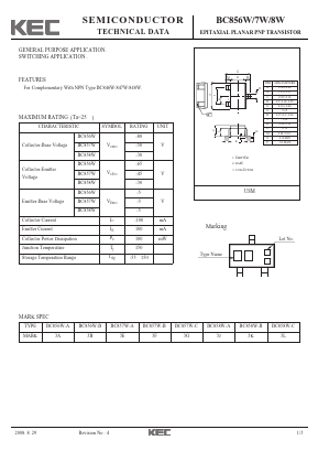 BC858W Datasheet PDF KEC