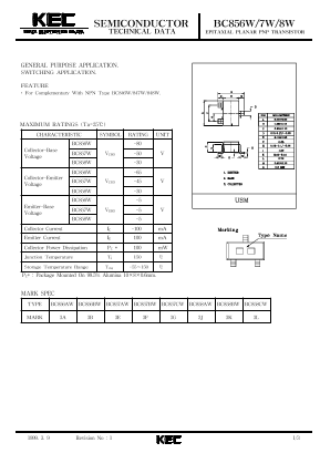 BC858W Datasheet PDF KEC