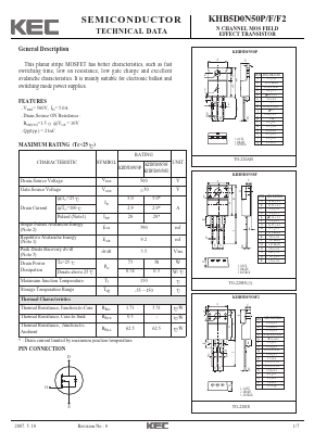 KHB5D0N50F Datasheet PDF KEC