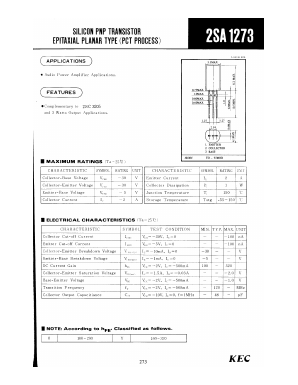 A1273 Datasheet PDF KEC