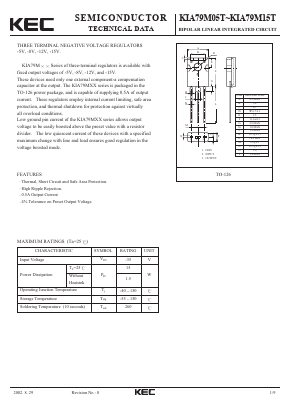 KIA79M12T Datasheet PDF KEC