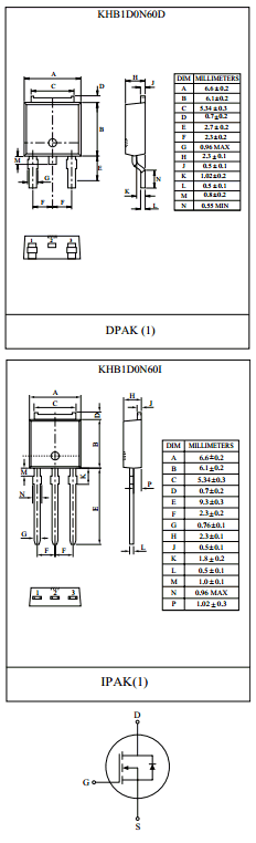KHB1D0N60I Datasheet PDF KEC