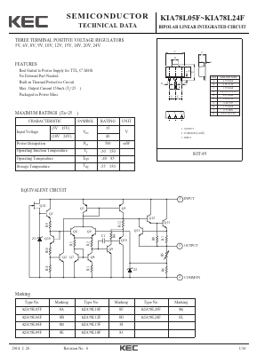 KIA78L18F Datasheet PDF KEC