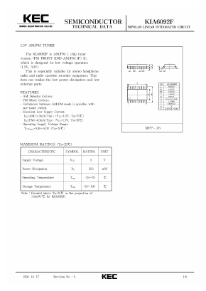 KIA6092 Datasheet PDF KEC