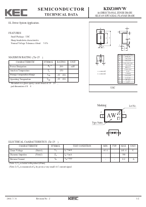 KDZ100VW Datasheet PDF KEC