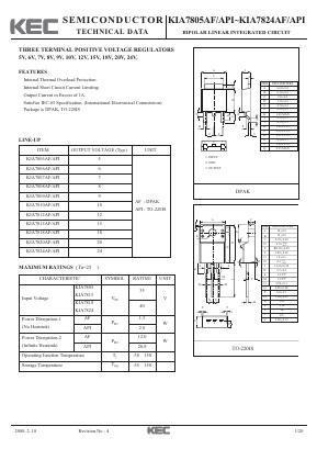 KIA7815API Datasheet PDF KEC