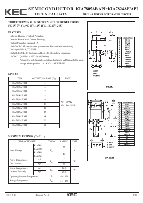 KIA7808AF Datasheet PDF KEC