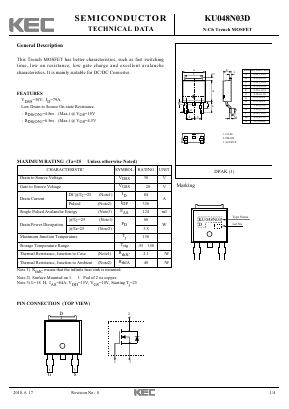 KU048N03D Datasheet PDF KEC