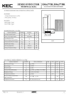 E50A27VBR Datasheet PDF KEC