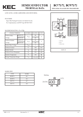 BCW72 Datasheet PDF KEC
