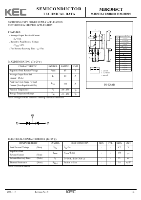 MBR1045CT Datasheet PDF KEC