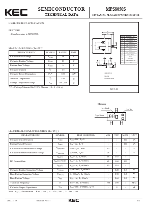 MPS8050S Datasheet PDF KEC