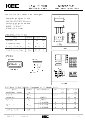 KF903A Datasheet PDF KEC