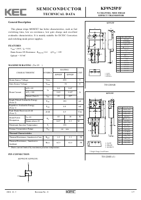 KF9N25F Datasheet PDF KEC