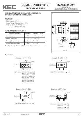 BZX84C5V1 Datasheet PDF KEC