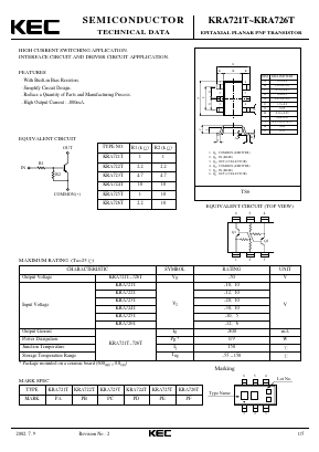 KRA721T Datasheet PDF KEC