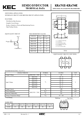 KRA752E Datasheet PDF KEC