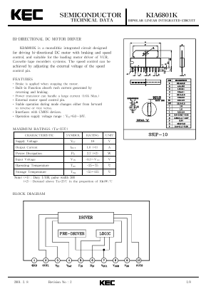 KIA6801K Datasheet PDF KEC