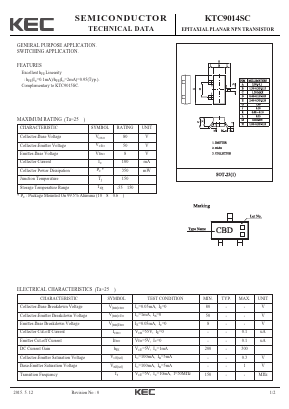 KTC9014SC Datasheet PDF KEC