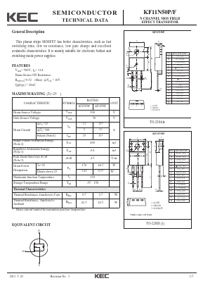 KF11N50F Datasheet PDF KEC